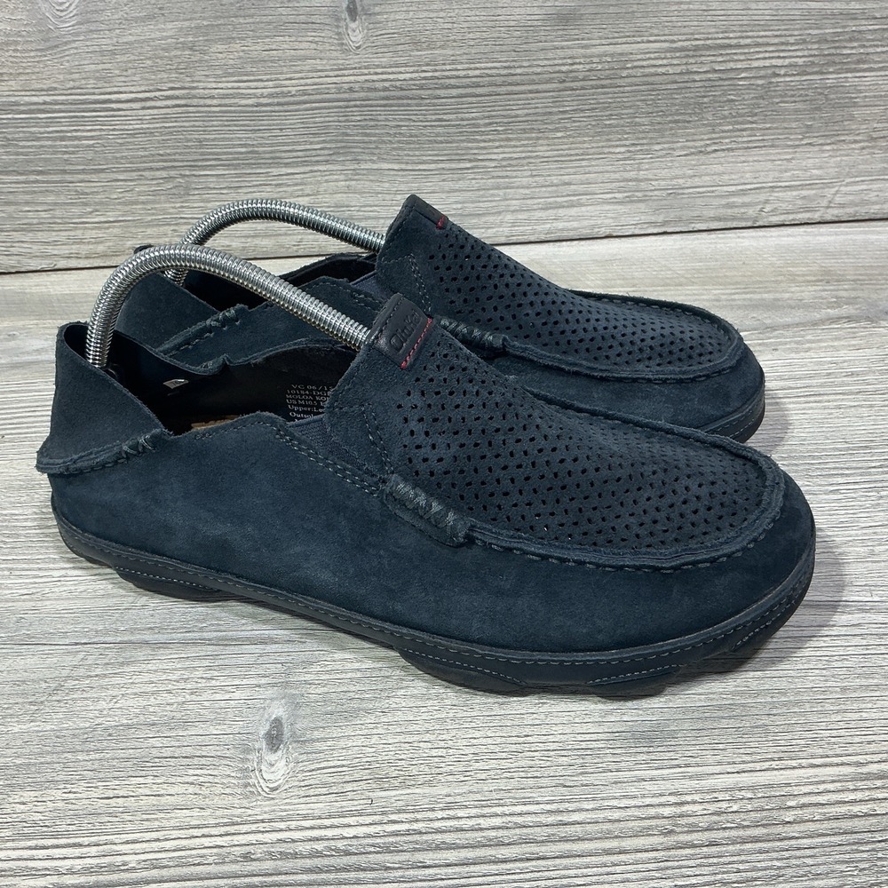 Olukai Moloa Kohana Slip On Loafers Shoes Step on Heel Blue Men's Size 10.5